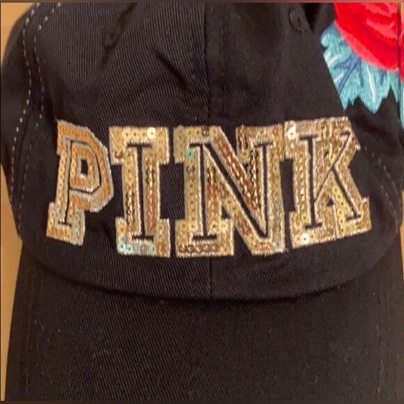 PINK VS ROSES EMBROIDERY BLING BASEBALL CAP PINK VS ROSES EMBROIDERY BLING BASEBALL CAP main image 3